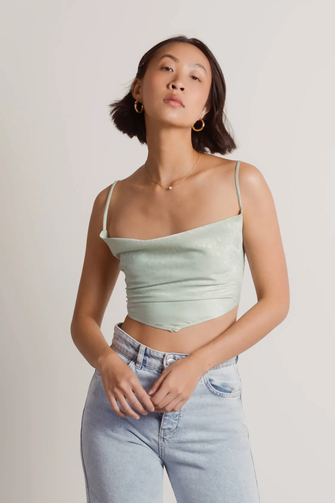 Tobi Is It Over Crop Top - Sage