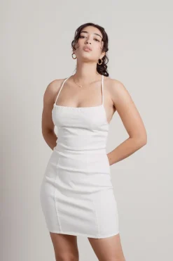 Tobi Isana Denim Cross Back Mini Dress -