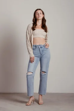 Tobi Isla Cable Knit Crop Top And Cardigan Set - Sage