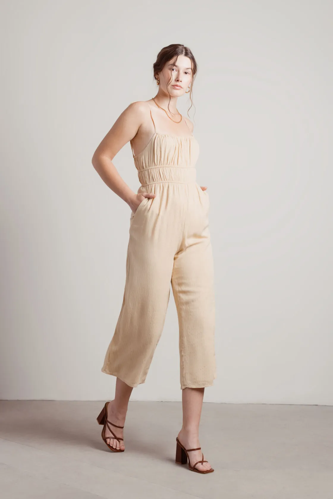 Tobi Isonoe Ruched Jumpsuit -