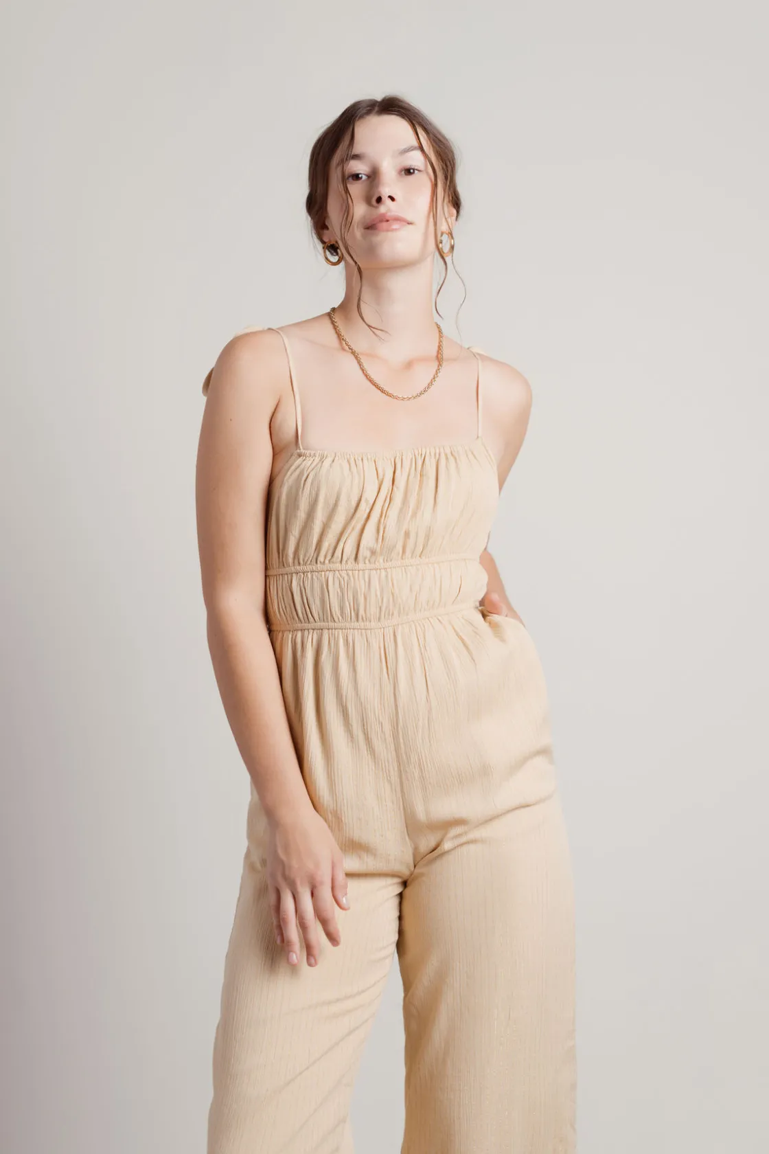 Tobi Isonoe Ruched Jumpsuit -