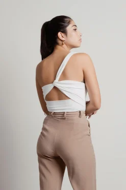 Tobi Izabella One Shoulder Bodysuit - Ivory