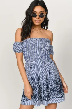Tobi Jaclyn Embroidered Skater Mini Dress -