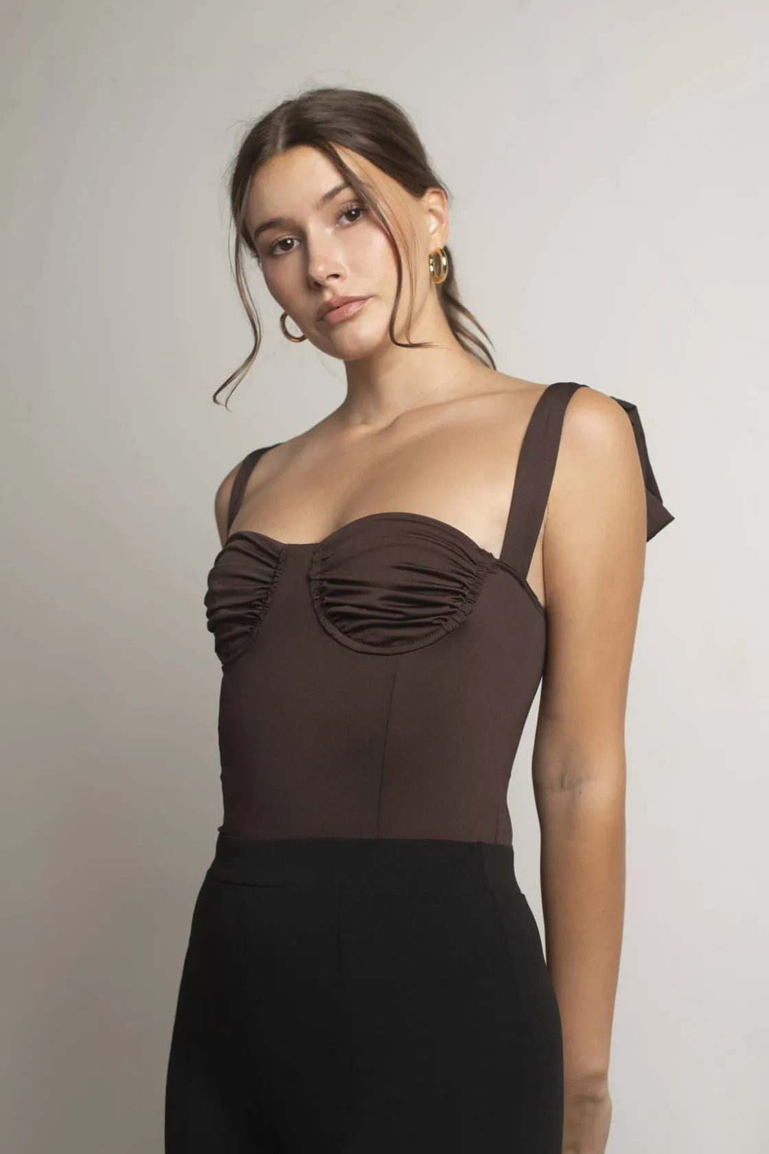Tobi Jacques Corset Bodysuit - Brown