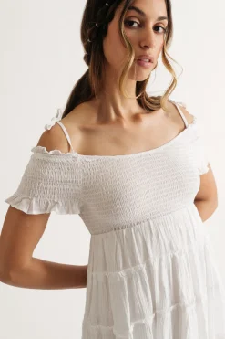 Tobi Jaida Off The Shoulder Tiered Mini Dress -