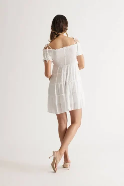 Tobi Jaida Off The Shoulder Tiered Mini Dress -