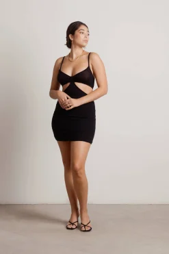 Tobi Jayde Cutout Bodycon Mini Dress - Black