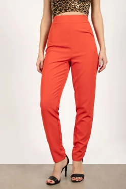 Tobi Jennie High Waist Pants - Red Orange