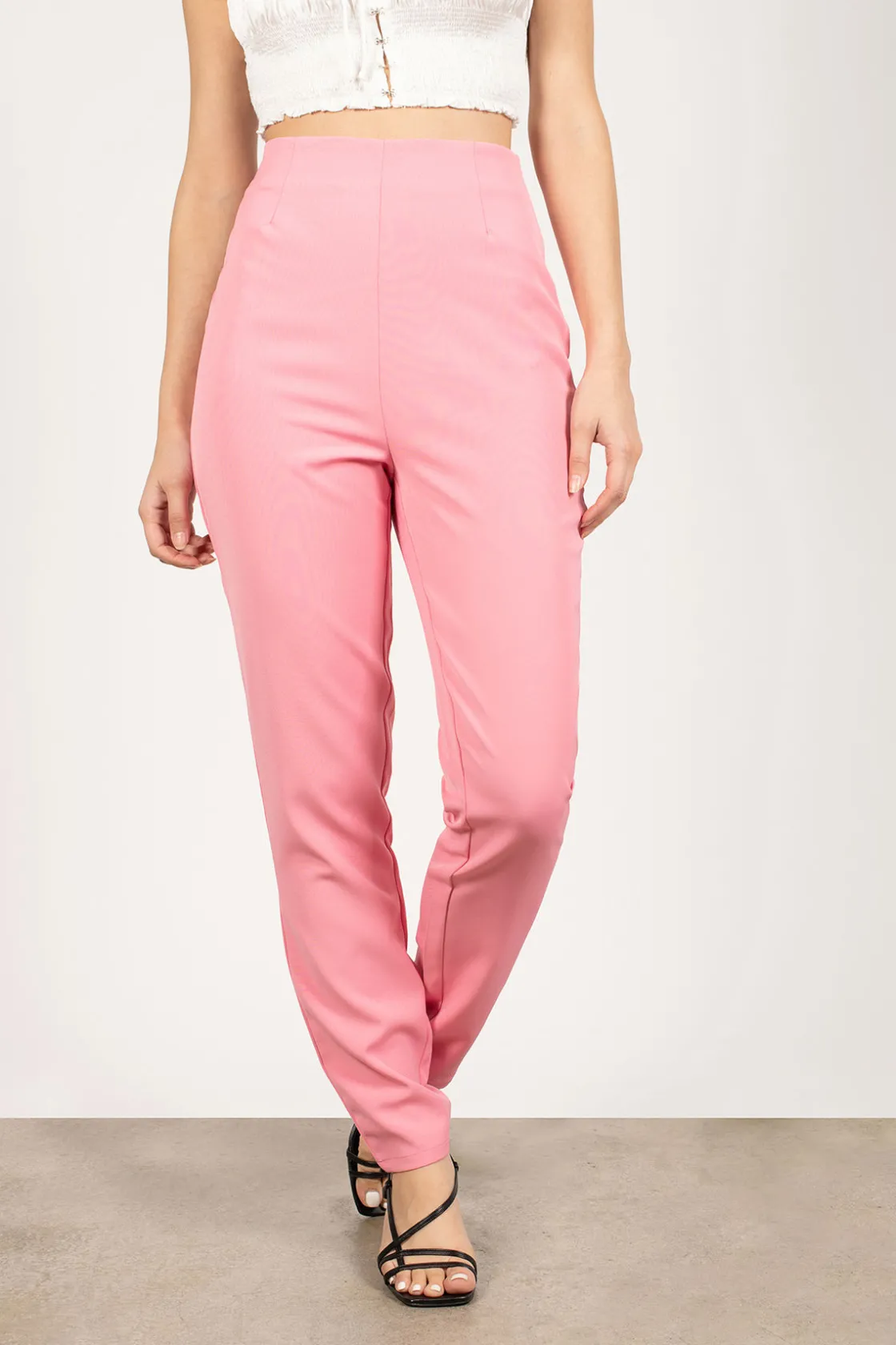 Tobi Jennie High Waist Pants - Red Orange