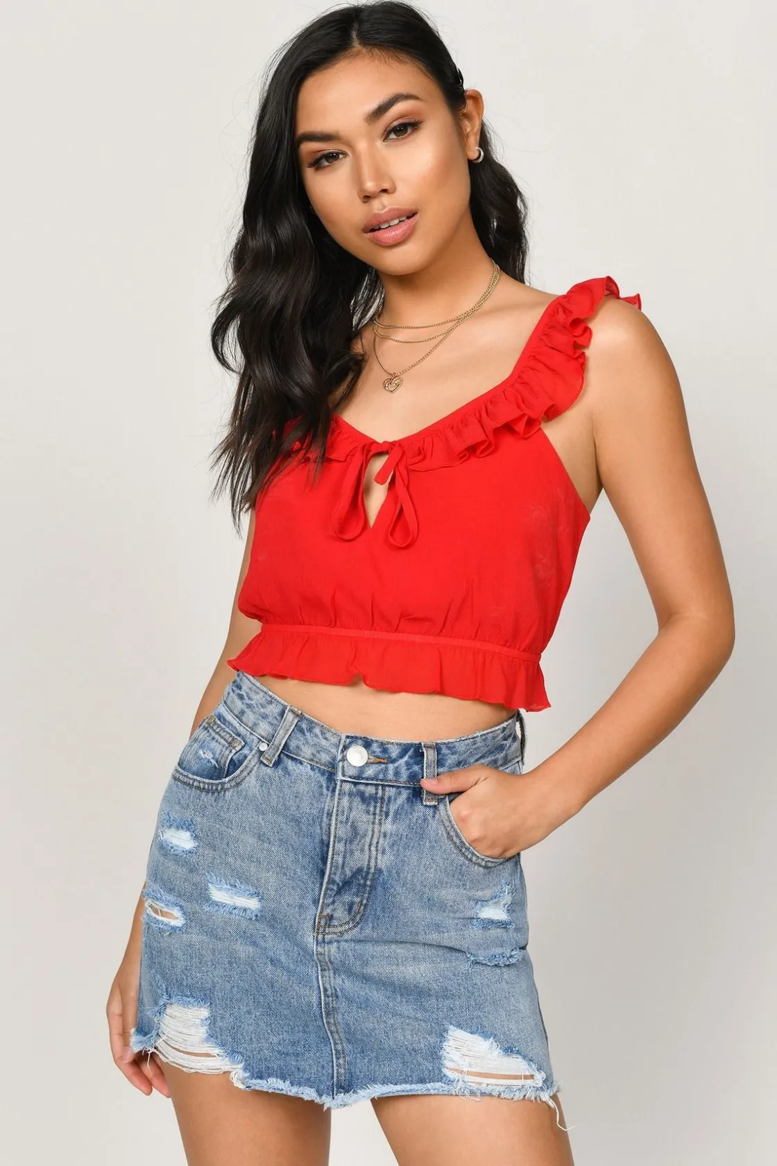 Tobi Jessica Crop Top - Light Blush