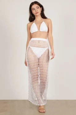 Tobi Jezabel Crochet Crop Top And Midi Skirt Set -