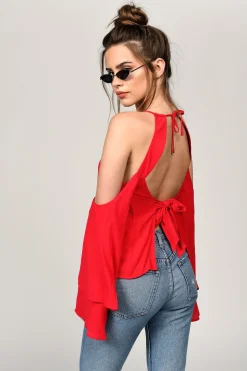 Tobi Jillian Cold Shoulder Blouse -