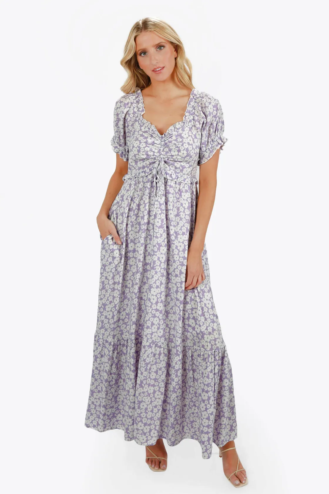 Tobi Jillian Floral Ruffle Maxi Dress -
