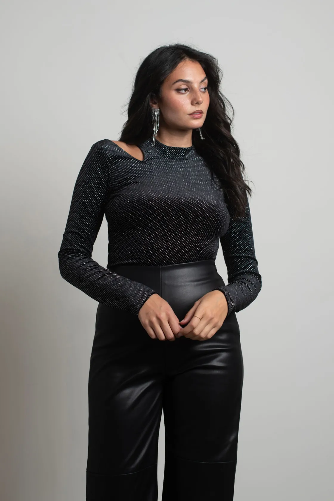 Tobi Joan Rhinestone Velvet Top -
