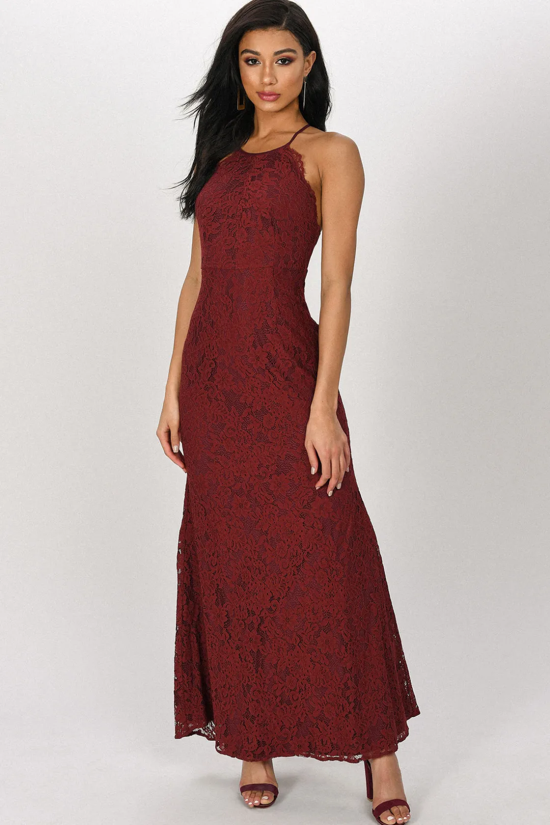 Tobi Joanna Lace Halter Maxi Dress -
