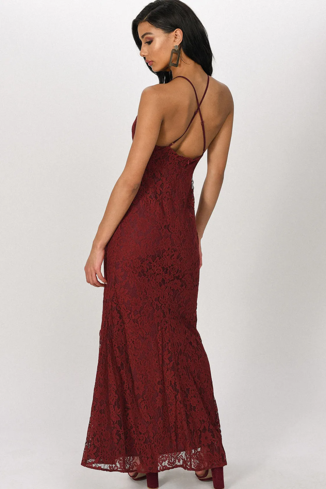 Tobi Joanna Lace Halter Maxi Dress -