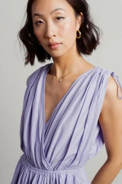 Tobi Julianna Ruffle Tied Open Back Romper