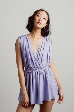 Tobi Julianna Ruffle Tied Open Back Romper