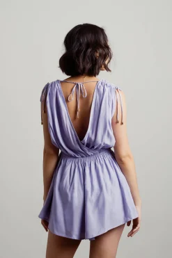 Tobi Julianna Ruffle Tied Open Back Romper