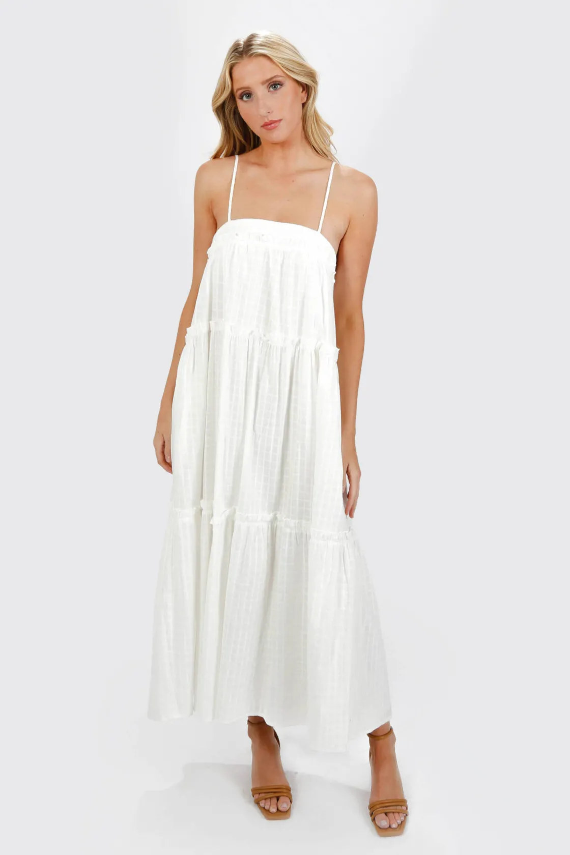 Tobi Julianne Chiffon Tiered Maxi Dress -