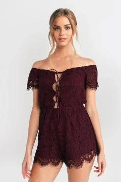 Tobi Julie Off The Shoulder Romper - Blue