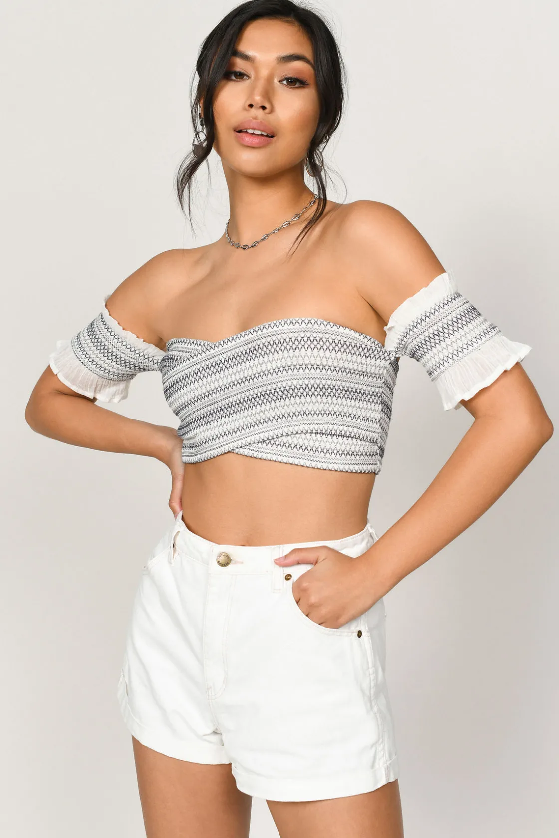 Tobi June Crop Top - Rainbow