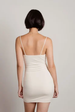 Tobi Just A Small Thing Exposed Stitch Bodycon Mini Dress - Gray