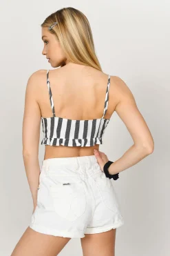 Tobi Just Right Lace Up Top - Blue