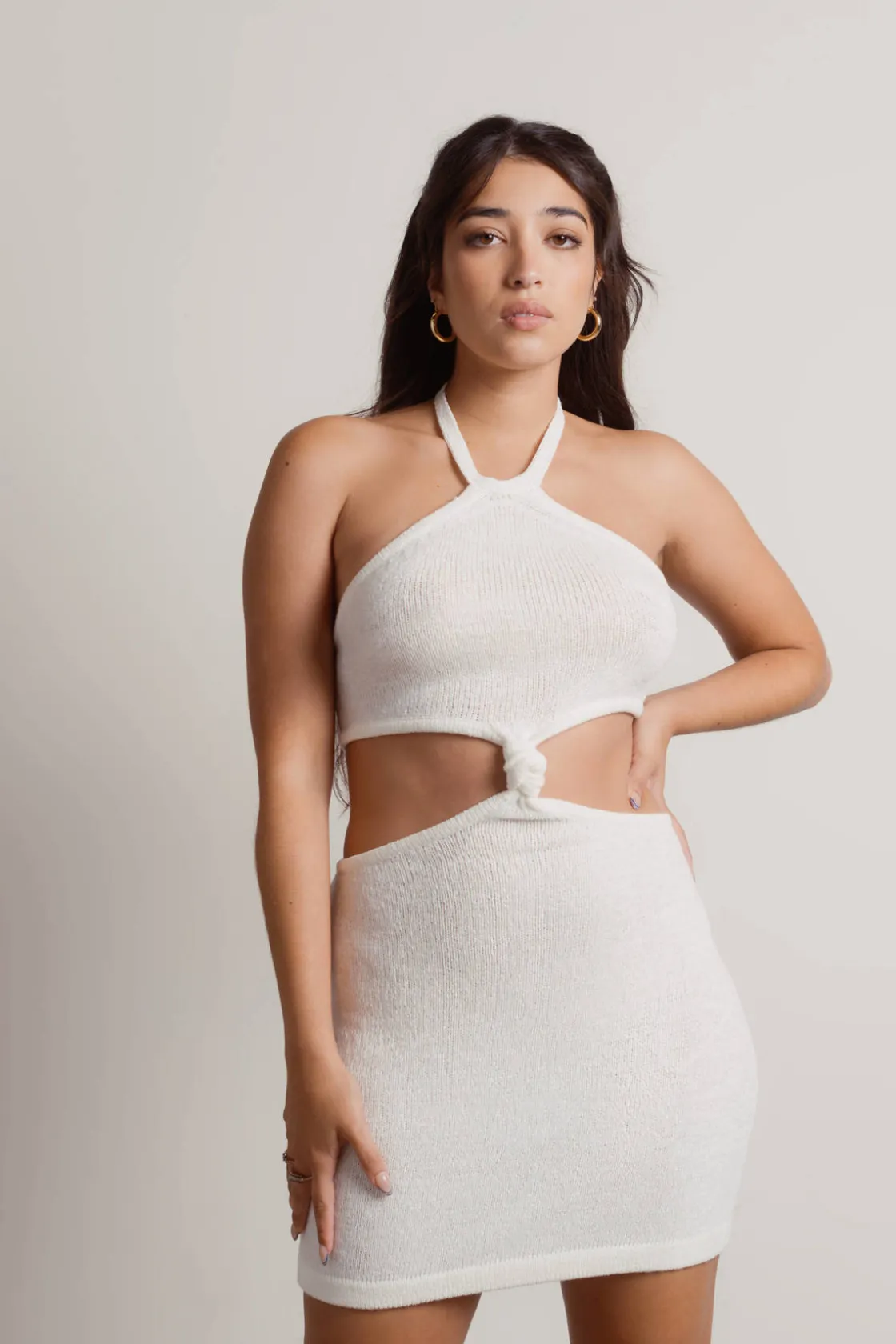 Tobi Just The Thing Cutout Bodycon Mini Dress - White