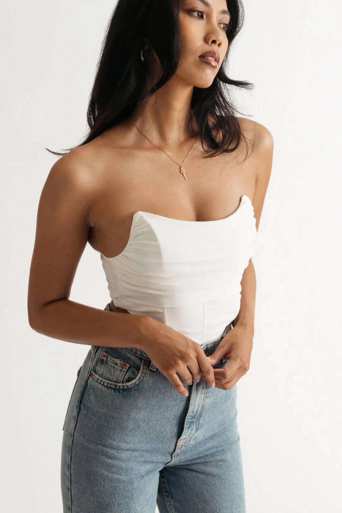 Tobi Just Thinking Of You Bustier Crop Top