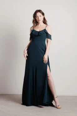 Tobi Just Yearning Off The Shoulder Slit Maxi Dress -