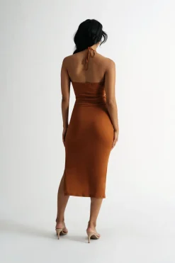 Tobi Kachel Cutout Bodycon Midi Dress - Ivory