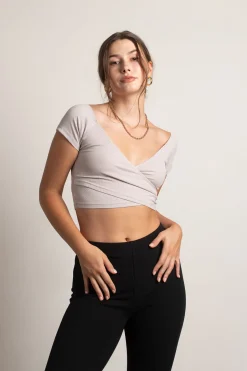 Tobi Kacie Crop Top - Taupe