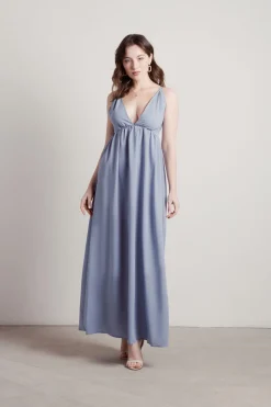 Tobi Kallie Deep V Empire Maxi Dress -