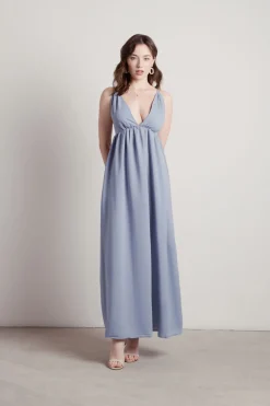 Tobi Kallie Deep V Empire Maxi Dress -