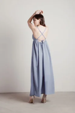 Tobi Kallie Deep V Empire Maxi Dress -