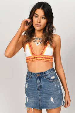 Tobi Kara Crop Top - Pink Multi