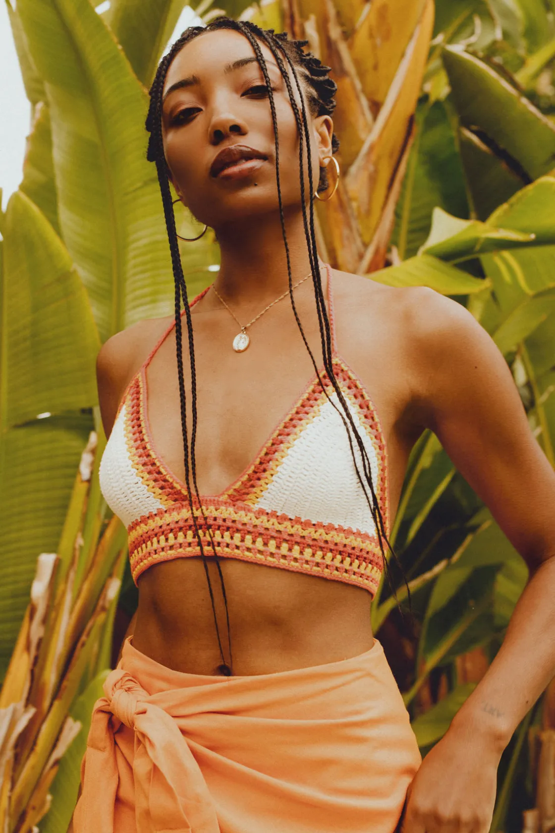 Tobi Kara Crop Top - Pink Multi