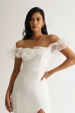 Tobi Kathani Organza Ruffle Midi Dress