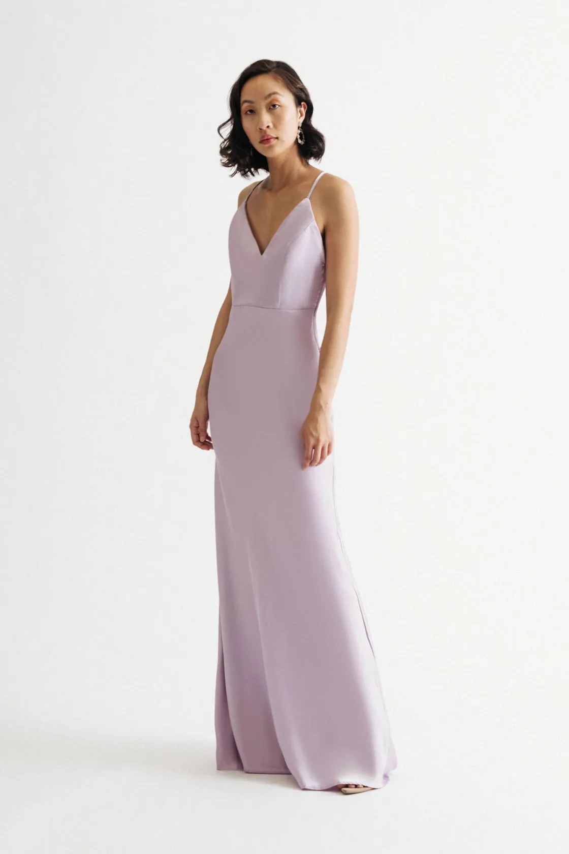 Tobi Kaylin Satin Mermaid Maxi Dress - Lavender