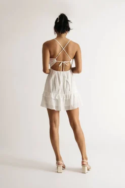 Tobi Keani Smocked Tiered Skater Mini Dress