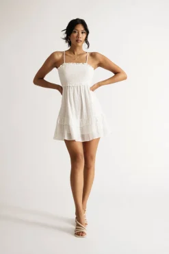 Tobi Keani Smocked Tiered Skater Mini Dress