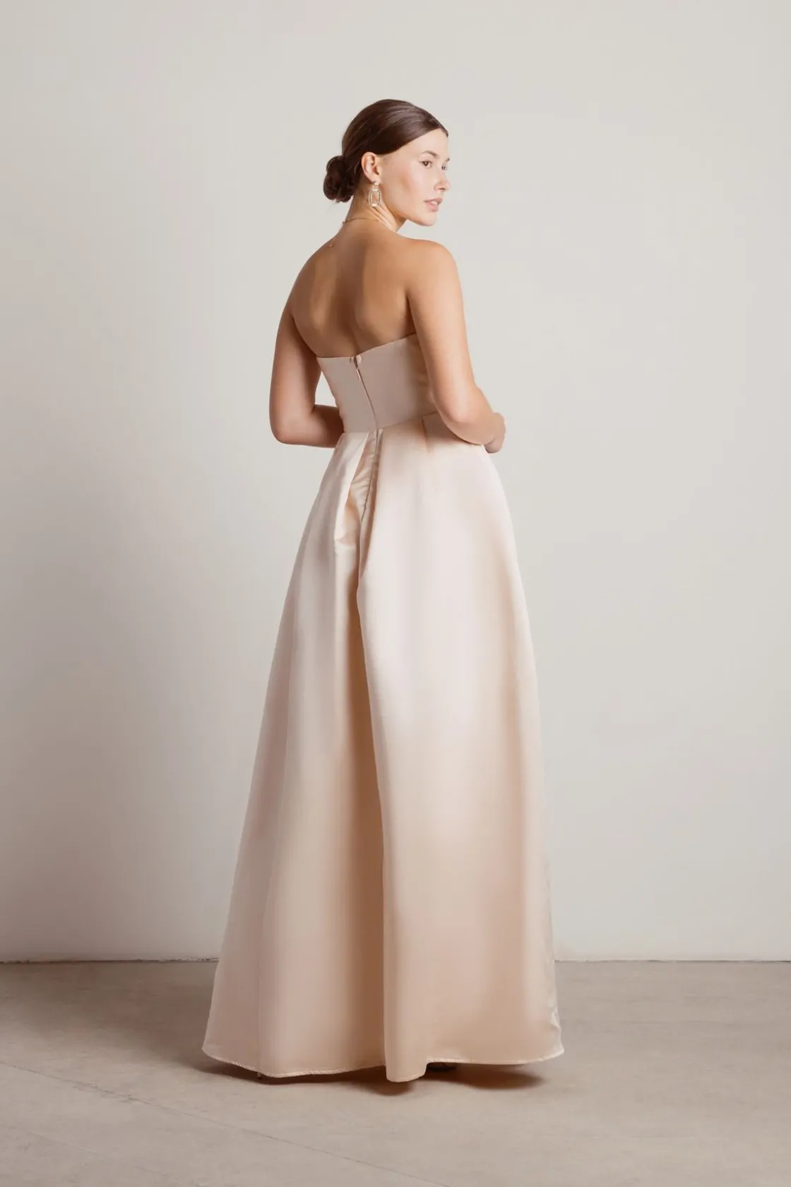 Tobi Keena Taffeta High Slit Maxi Dress -