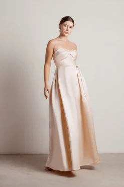 Tobi Keena Taffeta High Slit Maxi Dress -