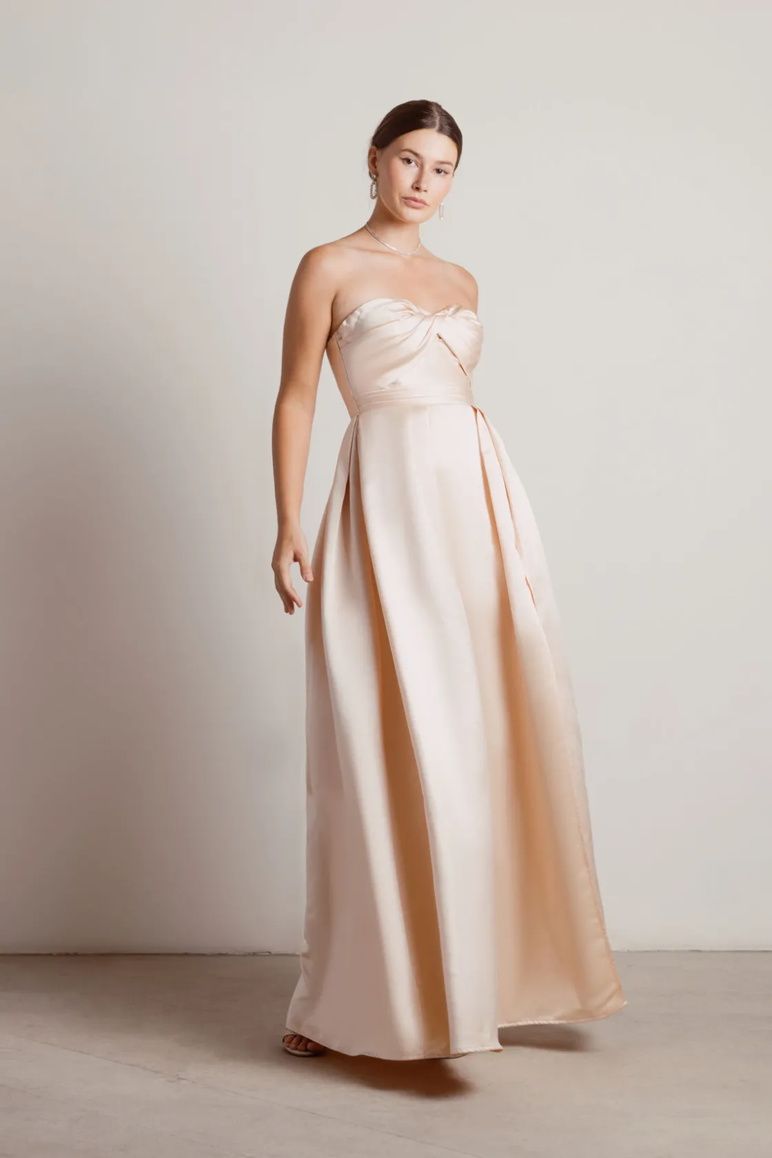 Tobi Keena Taffeta High Slit Maxi Dress -