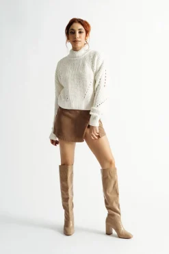 Tobi Keep It Flirty Mock Neck Sweater -