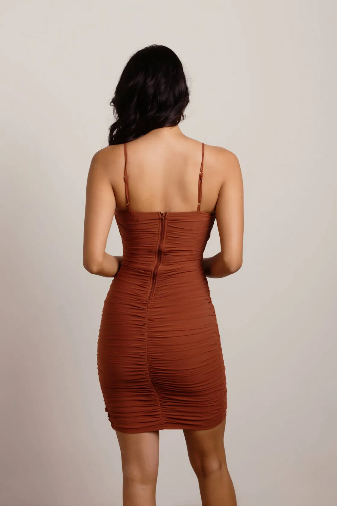Tobi Keep It Up Ruched Bodycon Mini Dress - Black
