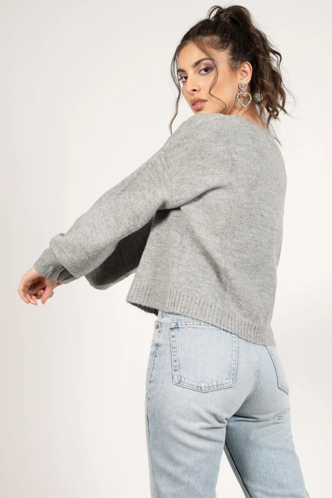 Tobi Keep Me Company Sweater Cardigan - Rose