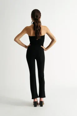 Tobi Keep My Cool Keyhole Jumpsuit - Black