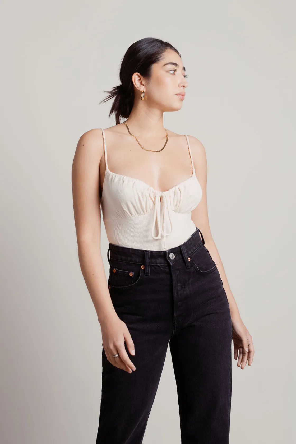 Tobi Keep Up Ruched Bust Bodysuit -